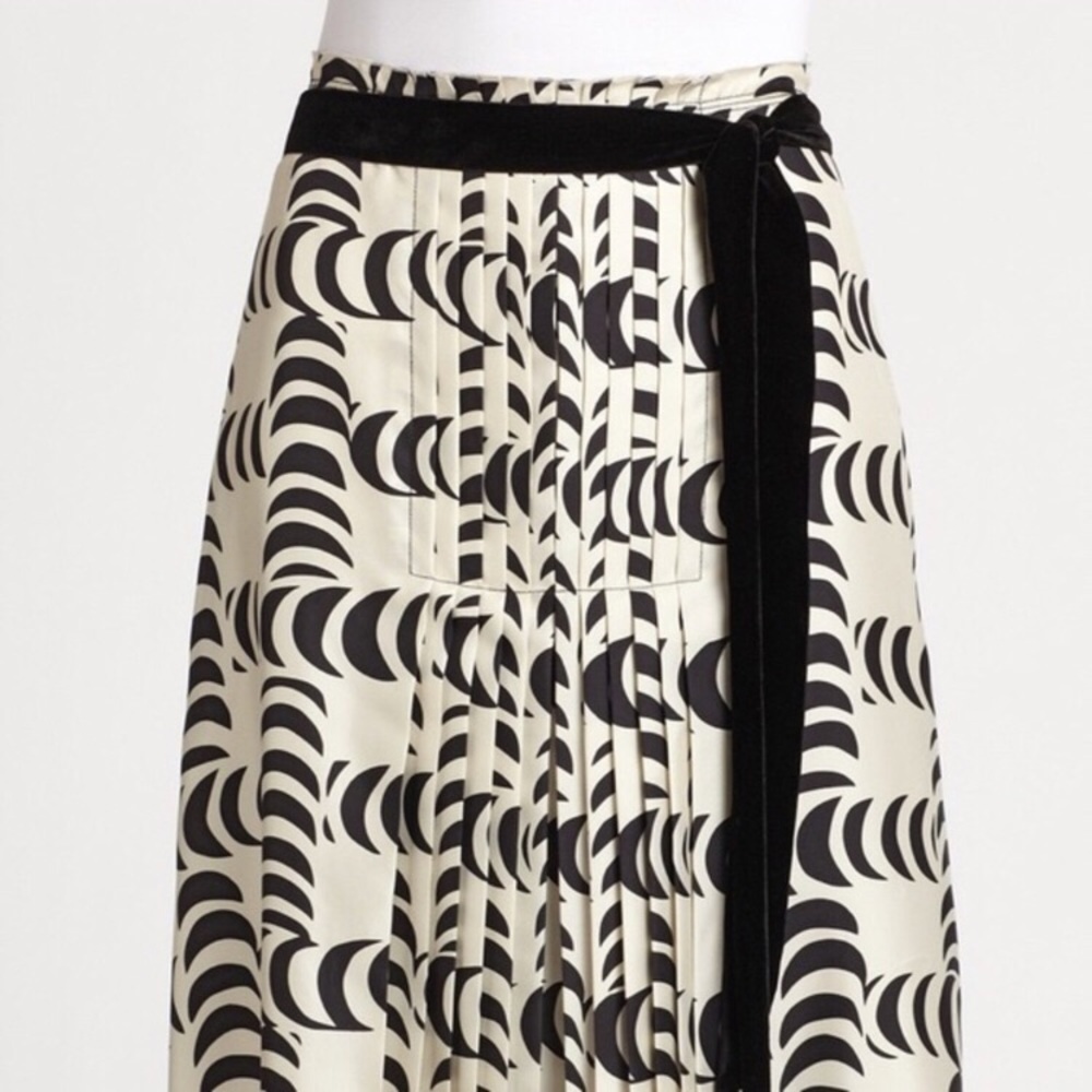 Tory Burch noreen silk skirt Ivory/Black